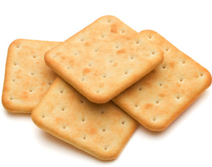 Dry cracker cookies isolated on white background cutout