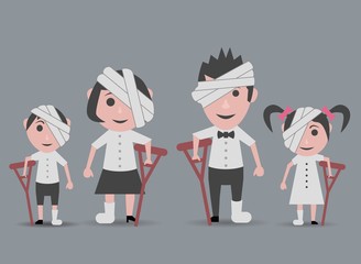 dolls family happy sick people