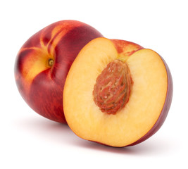 Nectarine fruit isolated on white background close up