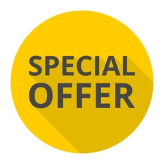 Special offer icon with long shadow