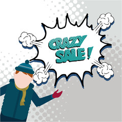 big winter sale illustration  over color background