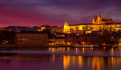 Fototapeta na wymiar The city of Prague in the beautiful sunset.