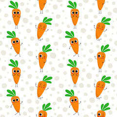 Carrots, vector seamless pattern