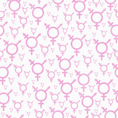 Pink and White Transgender Symbol Tile Pattern Repeat Background