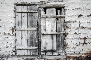 Old wooden barn door