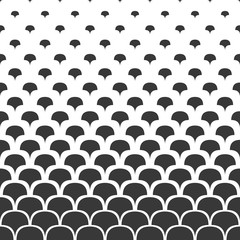 Fototapeta premium Seamless black and white curved shape pattern