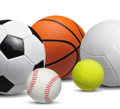 Set of sport balls isolated on white background