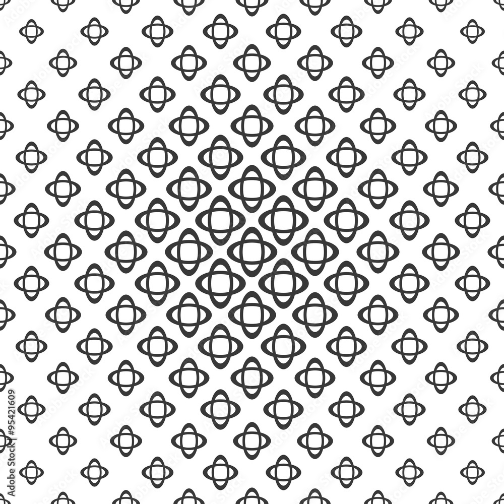 Poster seamless monochrome double ellipse pattern