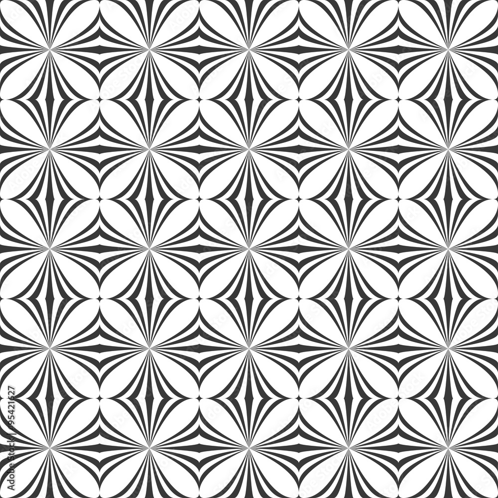 Poster repeating monochrome curved shape pattern
