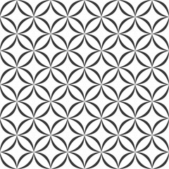 Seamless monochrome rounded shapes pattern
