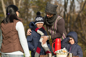 Young family on a picnic