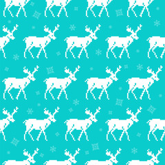 Seamless pattern with deers. Christmas background for winter hol
