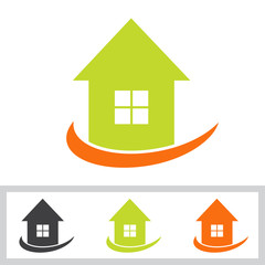 Vector logo design template of house. Colorful house icons