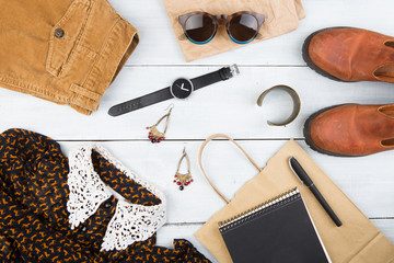 Sale concept - set of cool woman stuff