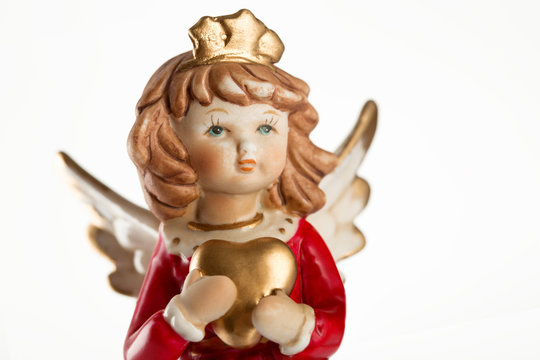 Christmas angel toy isolated on white background