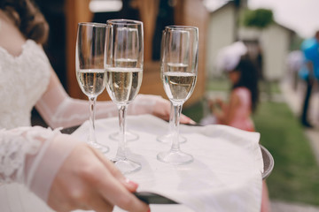 waiter wedding outside