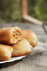 fresh baked homemade buns on the table