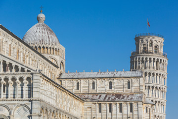 Famous leaning tower and Cathedral in Pisa, Italy.