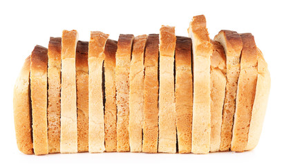 Sliced bread isolated on white background