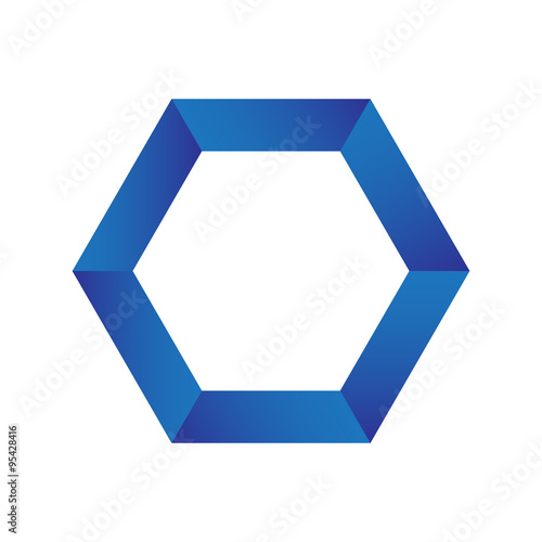 "Blue Hexagonal Logo Template" Stock image and royaltyfree vector