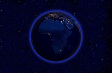 Planet earth at night- Africa
