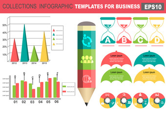 Collection of infographic set elements for