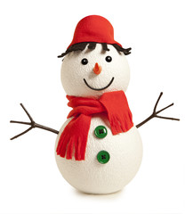 Happy snowman isolated