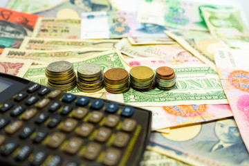 Calculator with the world currency