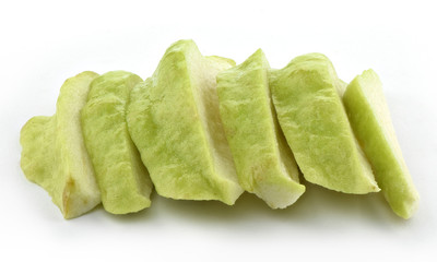Guava fruit on white background
