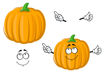 Cartoon happy orange pumpkin vegetable