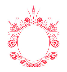 Artistic Red Hipster Logo Frame