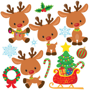 Christmas reindeer vector illustration