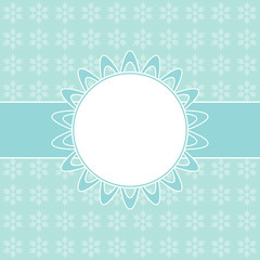 Blue card with Christmas snowflakes