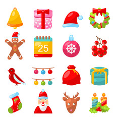 Christmas Colorful Traditional Symbols, Simple Style