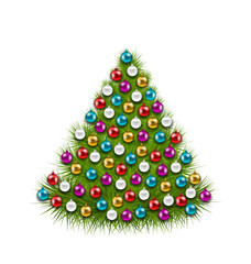 Christmas Tree Decorated Colorful Balls