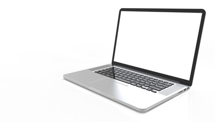 Laptop computer isolated on white - obrazy, fototapety, plakaty