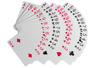 Playing card isolated on white