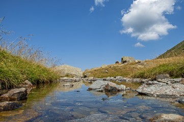  Closeup of natural spring water in the high mountains 