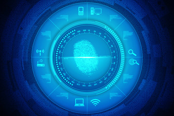 Fingerprint Scanning Technology Concept Illustration.