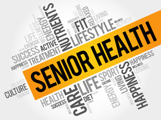 Senior health word cloud, health concept