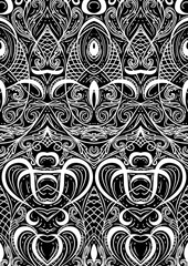 Cover ornament pattern playing cards or book. Vintage floral hand drawn illustration in line art style. Victorian Motif. Retro banner, invitation, wedding card, scrap booking.