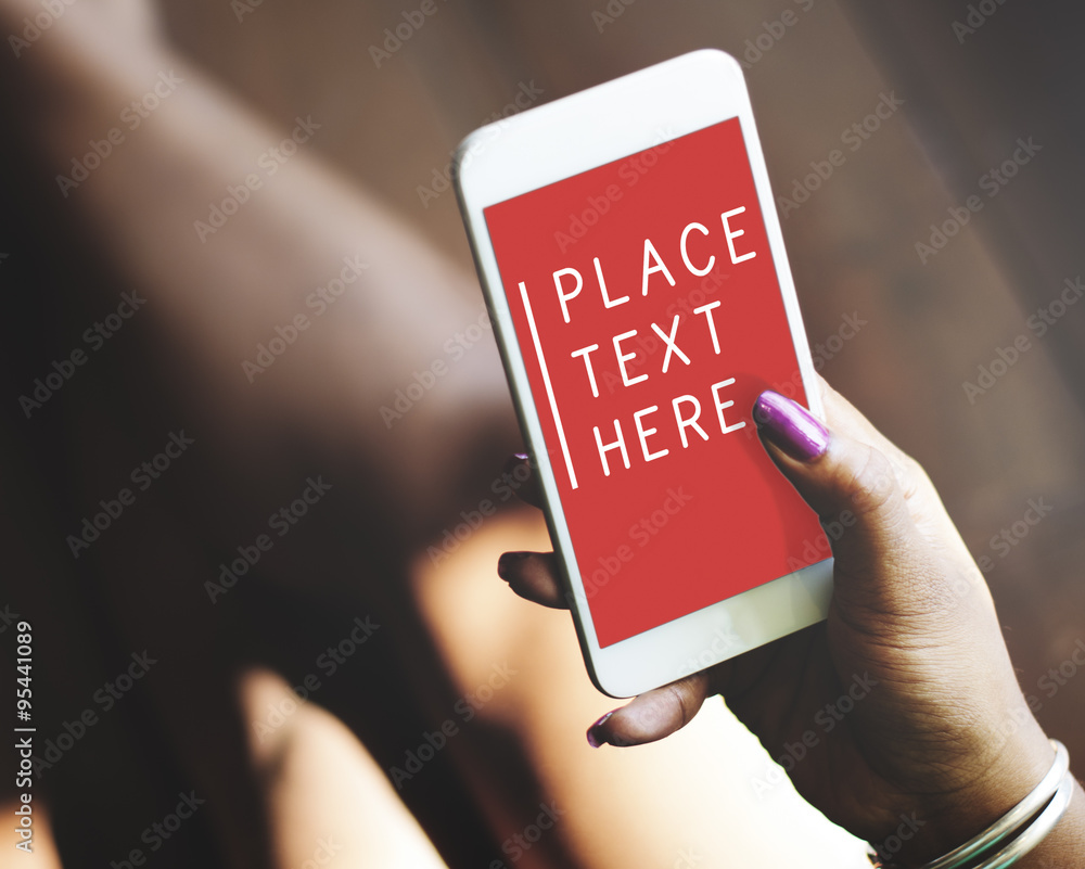 Aufkleber smart phone using online messaging connection concept