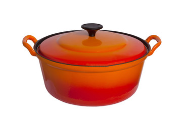 Old cooking pot isolated