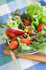 top view of colorful salad bowl