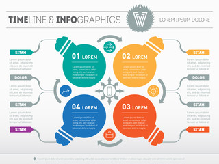Vector infographics. Business concept with four options, parts,