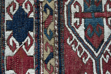 Part of patterns napless two-sided woolen carpet
