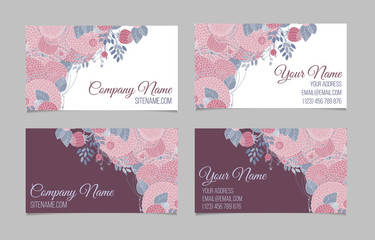 Double-sided floral business card