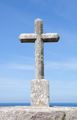 Stone cross on the Spanish coast
