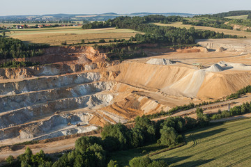 aerial view of rock quarry