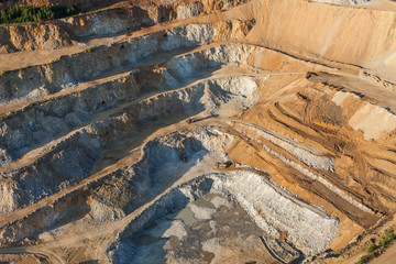 aerial view of rock quarry